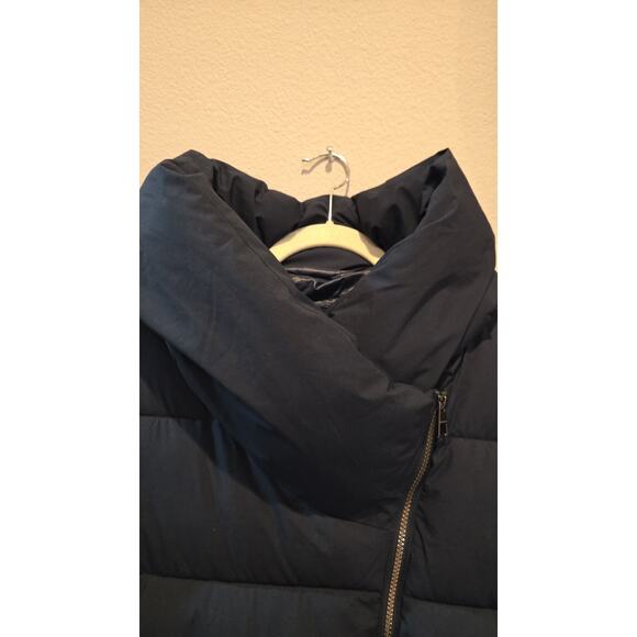 BCBG Max Azria Women's Navy Puffer Coat S Quilted Long Jacket - Picture 2 of 12